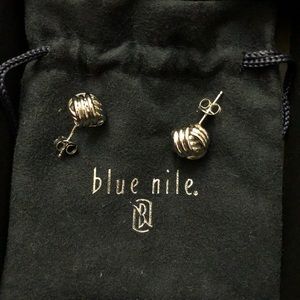 Blue Nile Sterling Silver love knot earrings